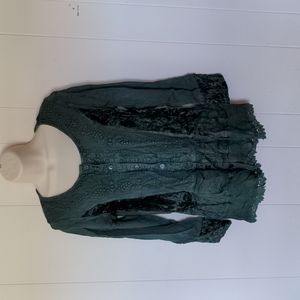 soft surroundings emerald green velvet sz pm